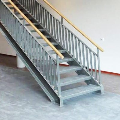Steel straight stairs